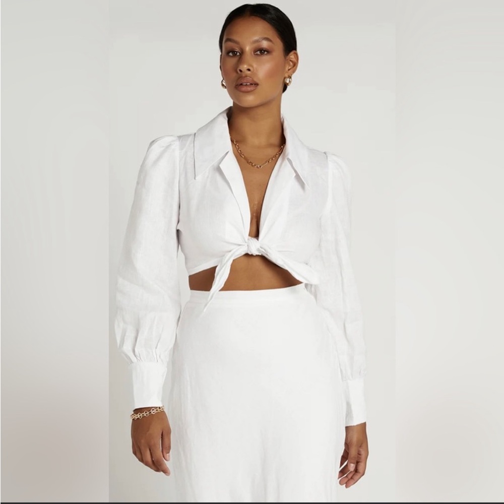 DISSH Darcy Linen crop top